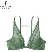 Confortable et sexe / sexi / saxi xxx sexy filles soutien-gorge chaud des images de sexe de haute qualité crochet dentelle soutien-gorge rembourré plunge haut